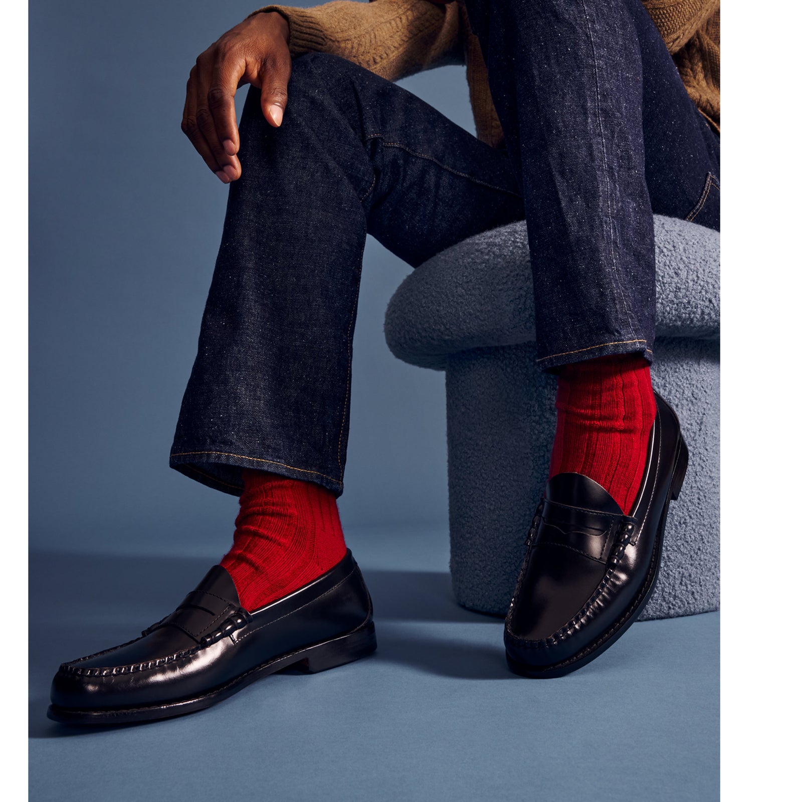 Men's Merino Rib Cashmere Blend Calf Socks - MO Lifestyle [8155]