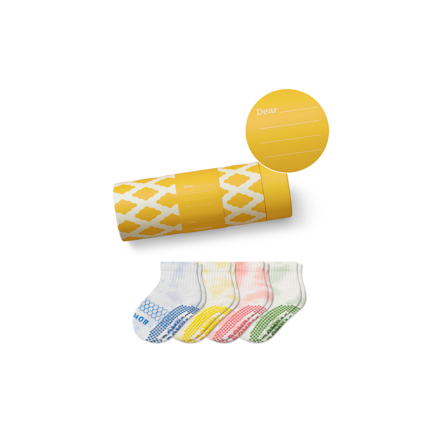 Toddler Celebration Gripper Calf Sock 4-Pack Gift Box - Gift Home Stash