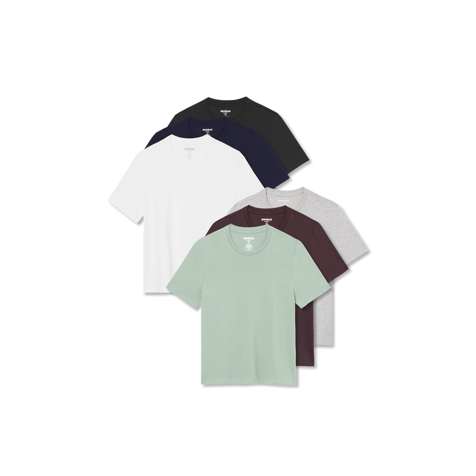 Women's Pima Cotton Crew Neck T-Shirt 6-Pack - All Spice Mint Core Mix L