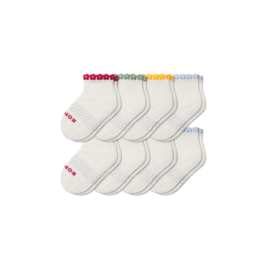 Toddler Daisy Chain Gripper Calf Sock 8-Pack - Easy Crew Pair