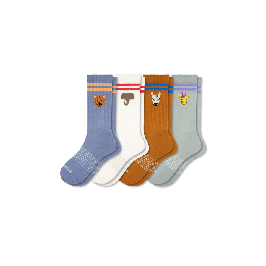 Women's Safari Stripe Calf Sock 4-Pack - Steady Run Step