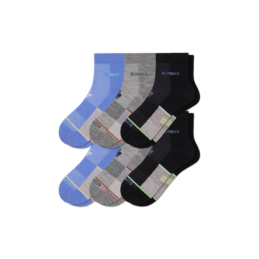 Men's UltraLite Sport Merino Wool Blend Quarter Sock 6-Pack - Weekend Trail Rotation