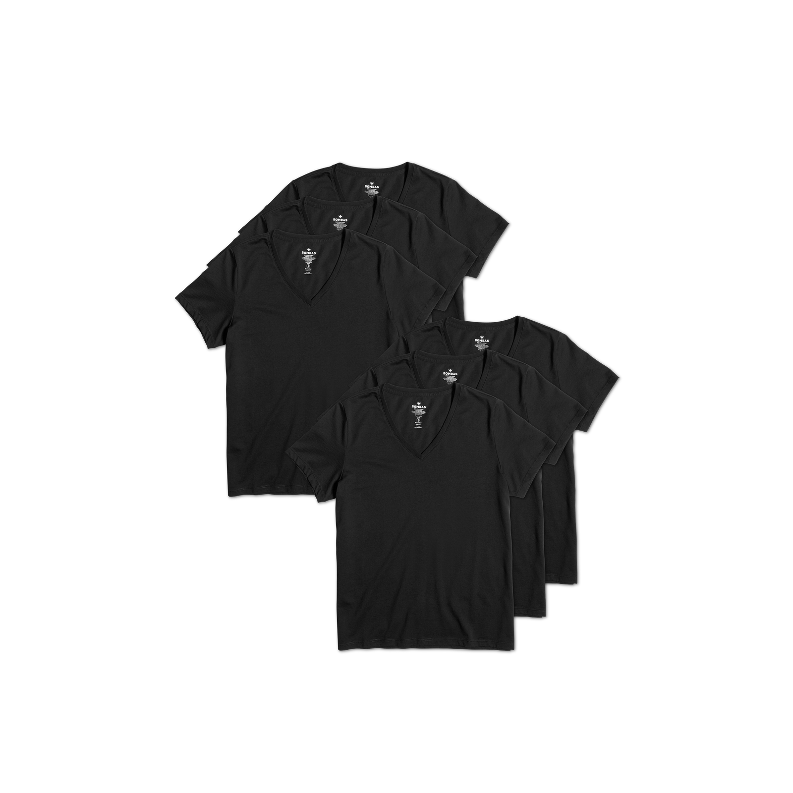 Women's Pima Cotton V-Neck T-Shirt 6-Pack - Black