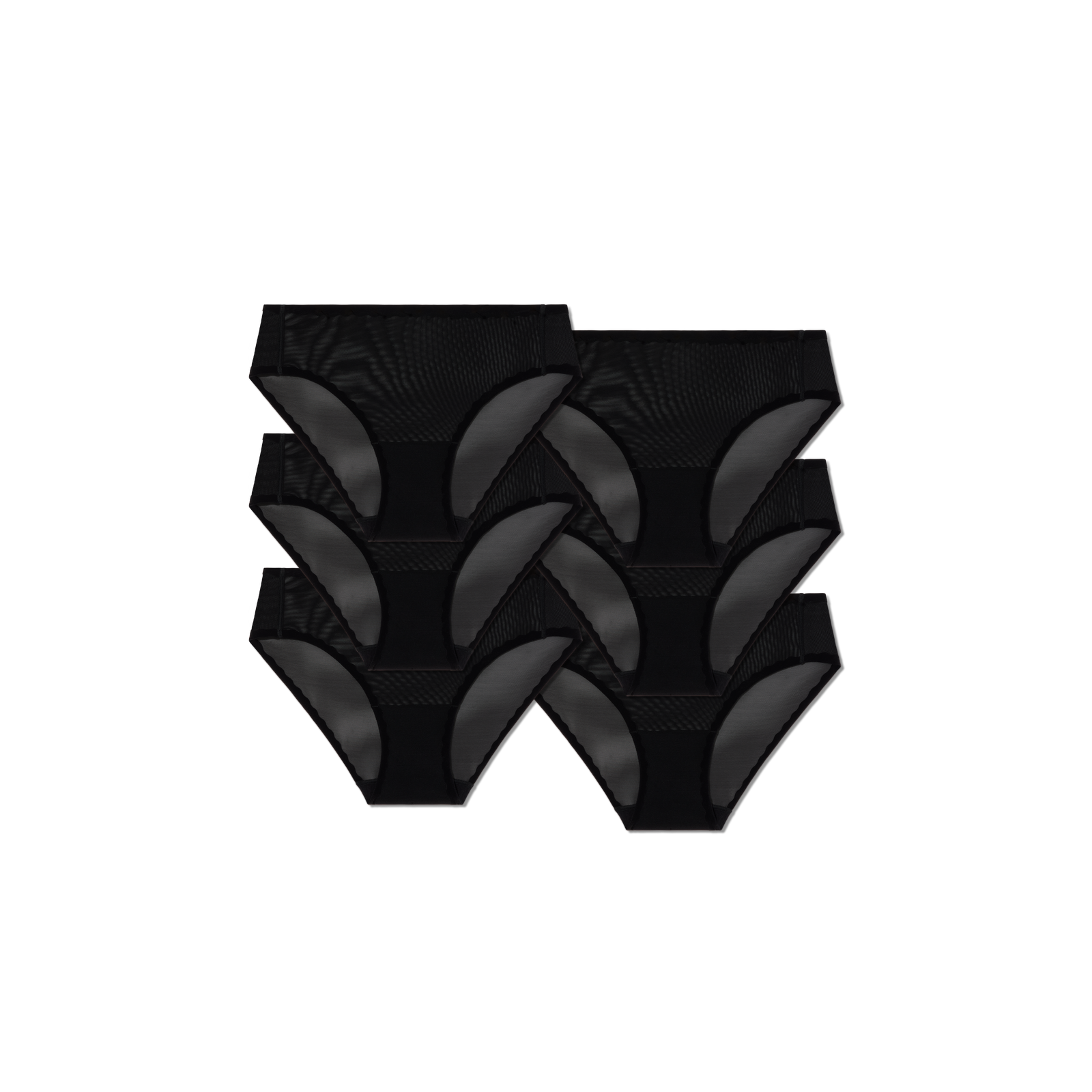 Womenâ€™s SoftMesh Brief 6-Pack - Black L