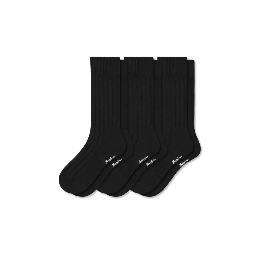 Women's Merino Cashmere Blend Rib Calf Sock 3-Pack - Steady Hike Comfort