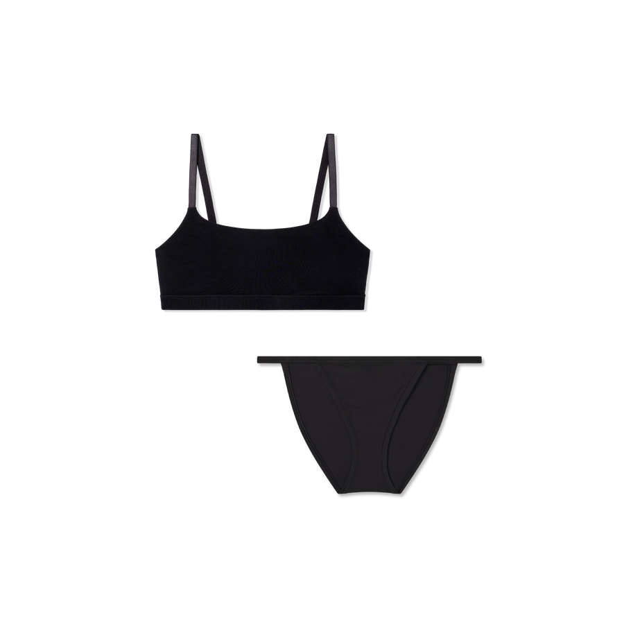 Women’s Super Soft Scoop Bralette + String Bikini Pack - Easy Pair