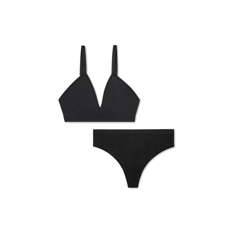 Women's Seamless Triangle Bralette + Thong Pack - Smooth Lounge Fit