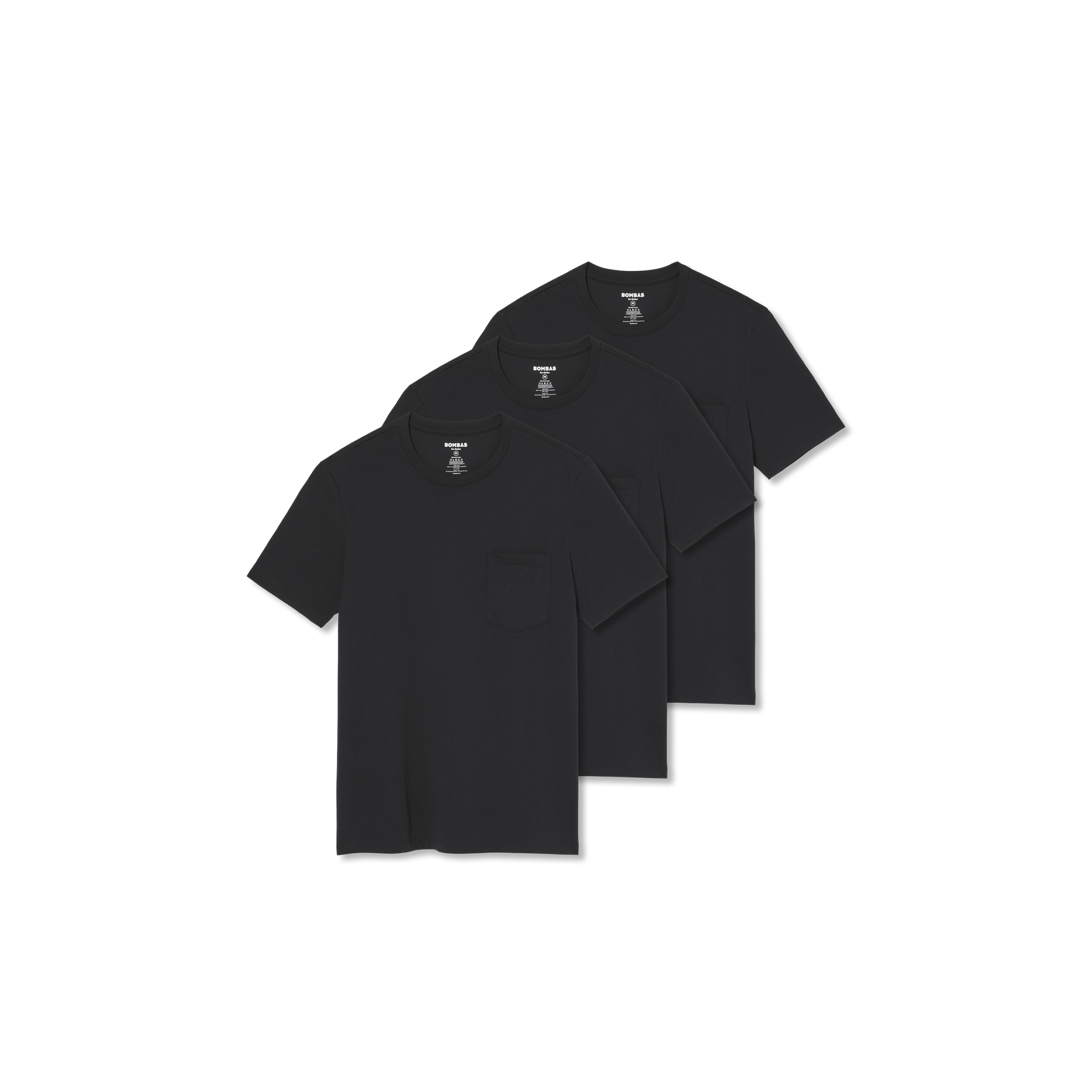 Men's Pima Cotton Pocket Crew Neck T-Shirt 3-Pack - Black L