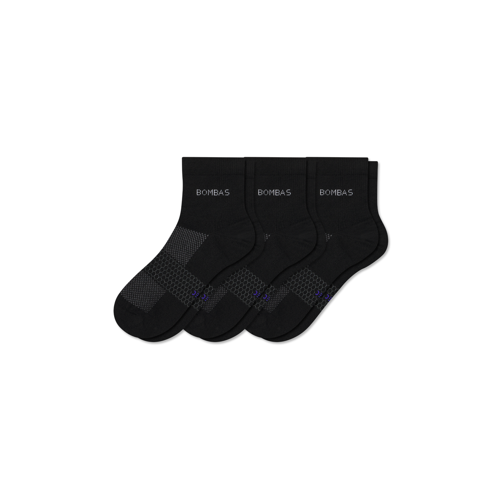 Men's Lightweight Athletic Quarter Sock 3-Pack - black mix L