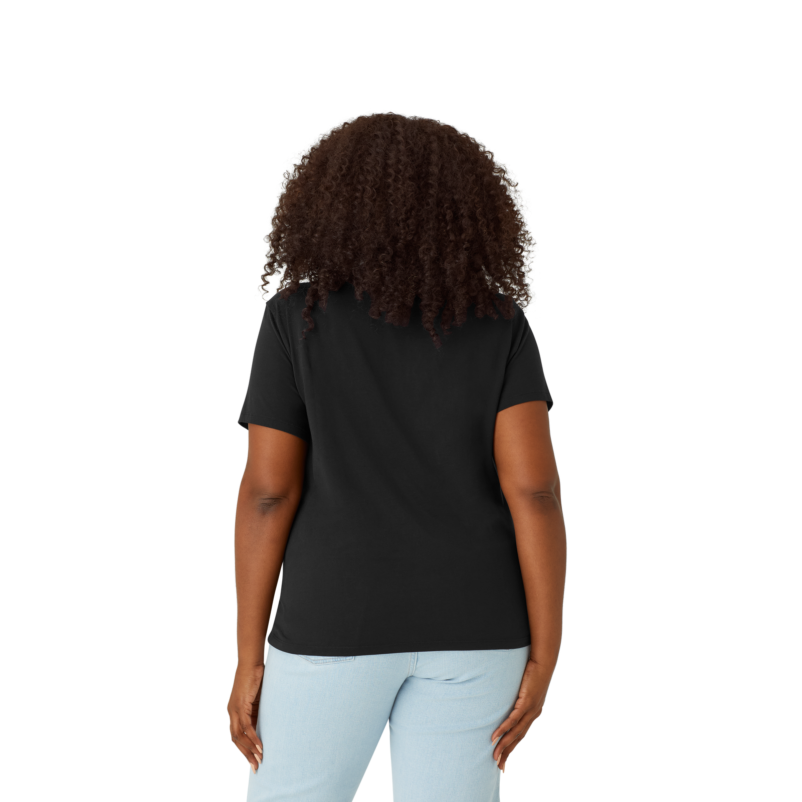 Women's Pima Cotton Crew Neck T-Shirt 6-Pack - black - 26