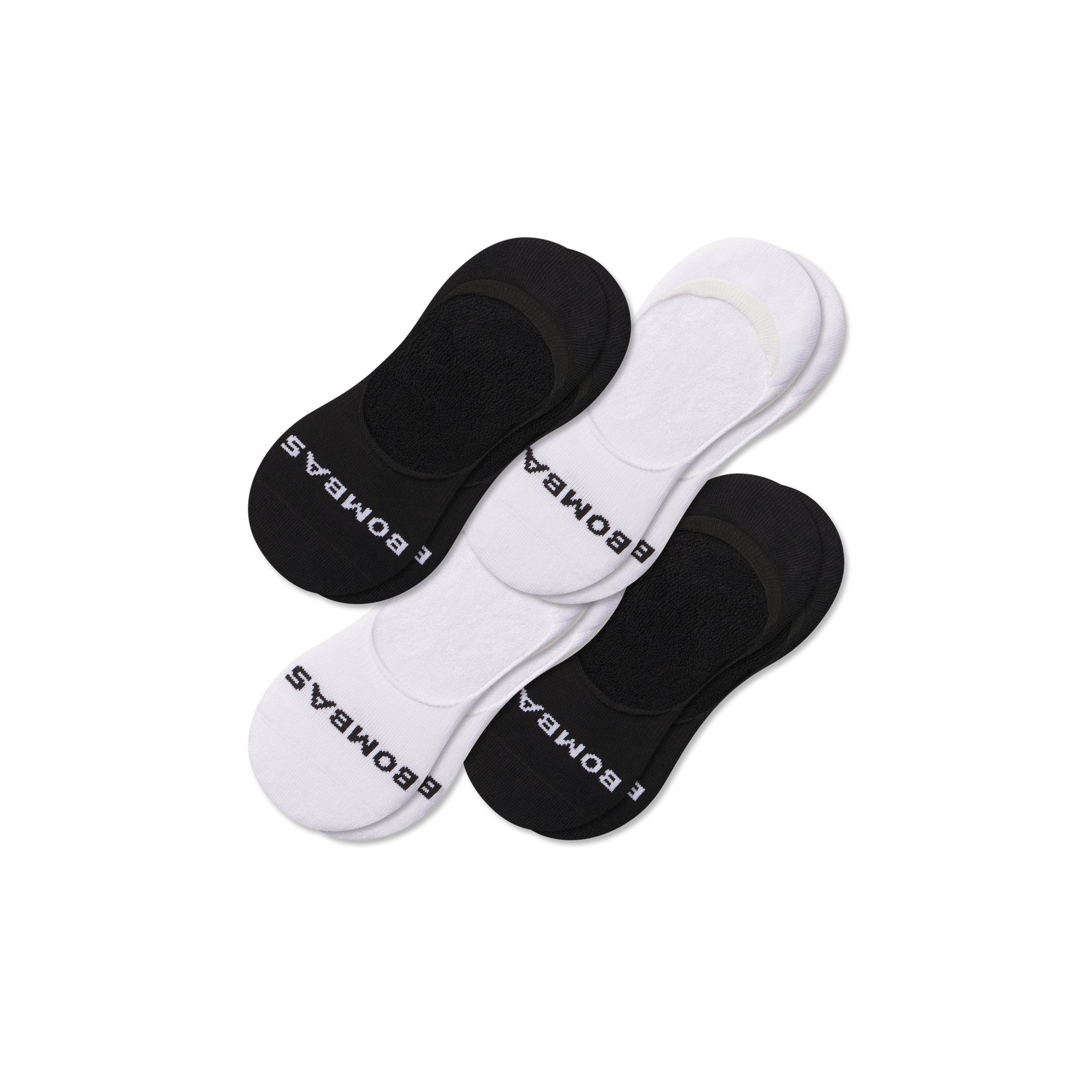 Men's Mid-Cut No Sock 4-Pack - Black White Mix