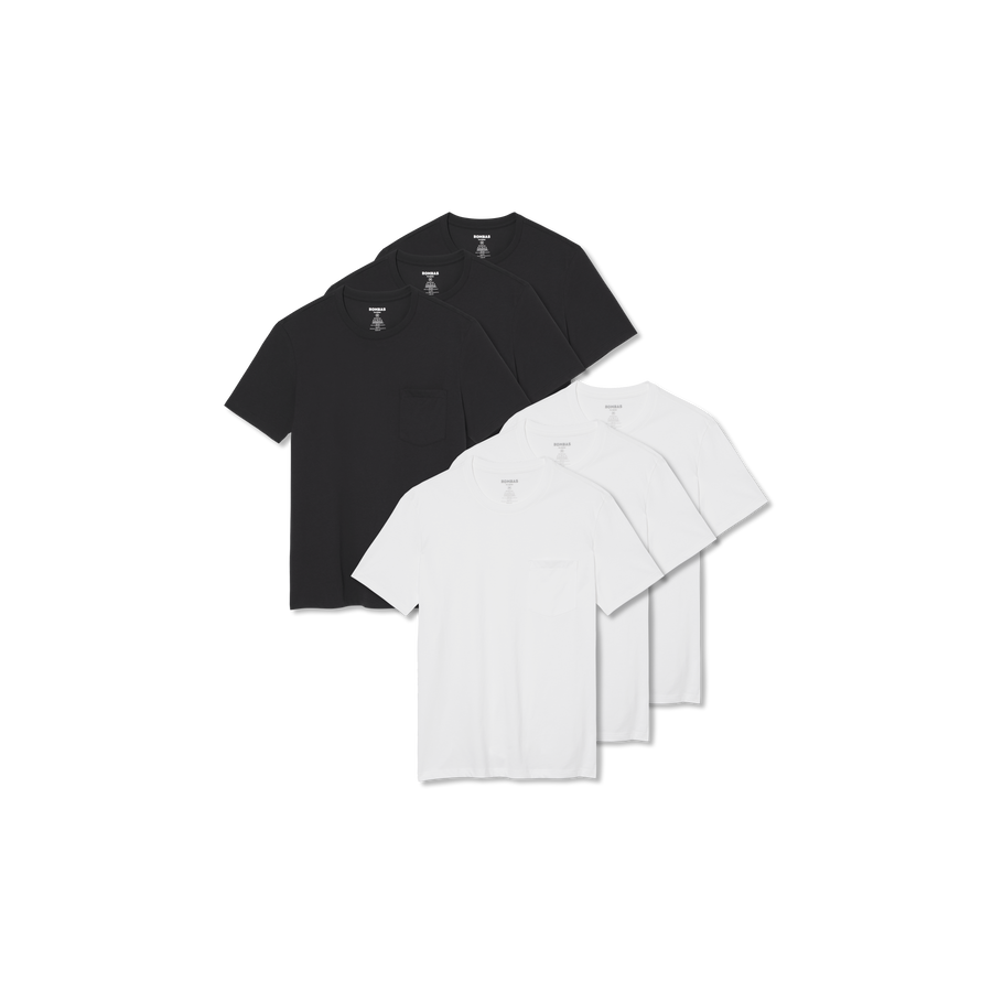 Men's Pima Cotton Pocket Crew Neck T-Shirt 6-Pack - Easy Weekend Cut