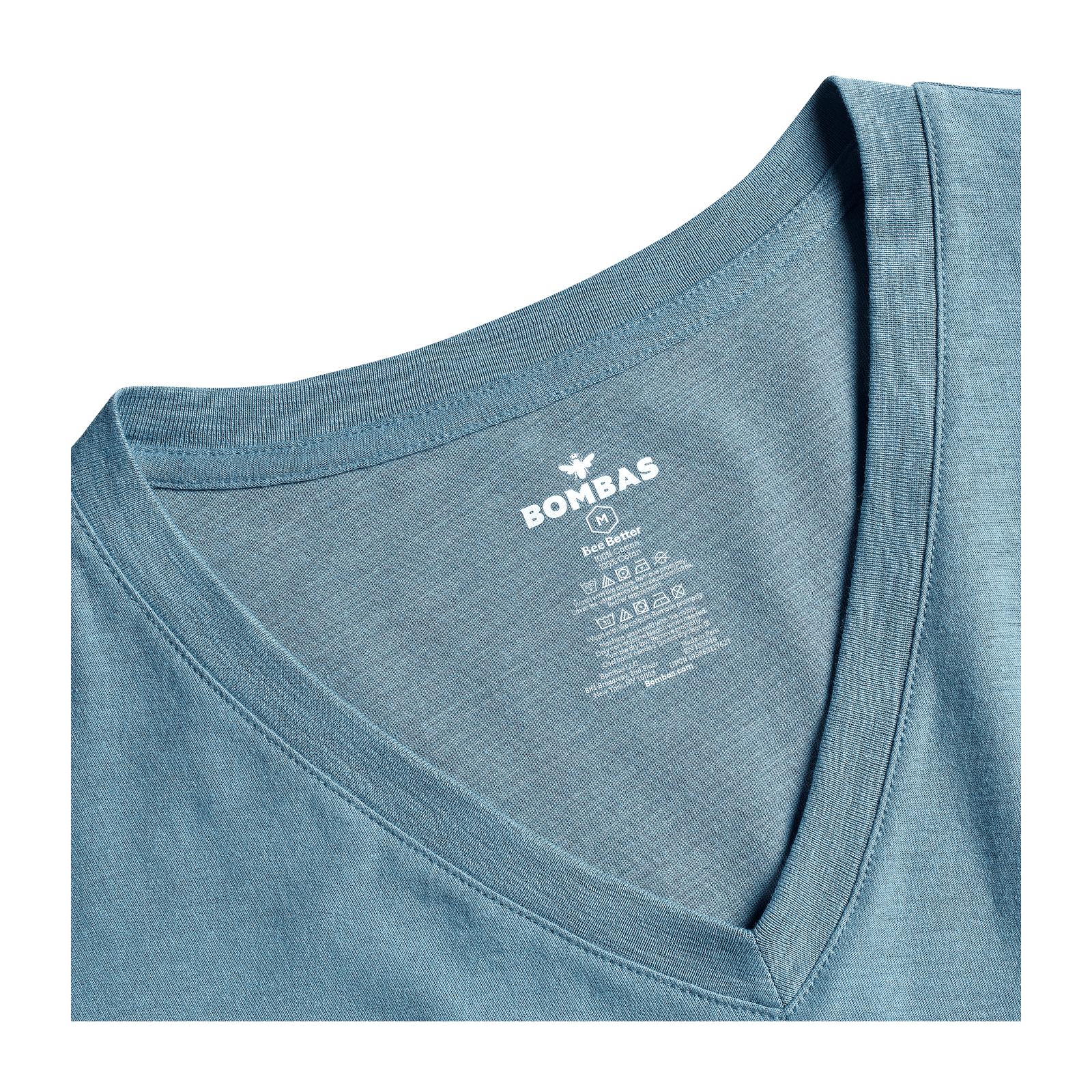 Air Slub V-Neck T-Shirt Bleached Denim Detail