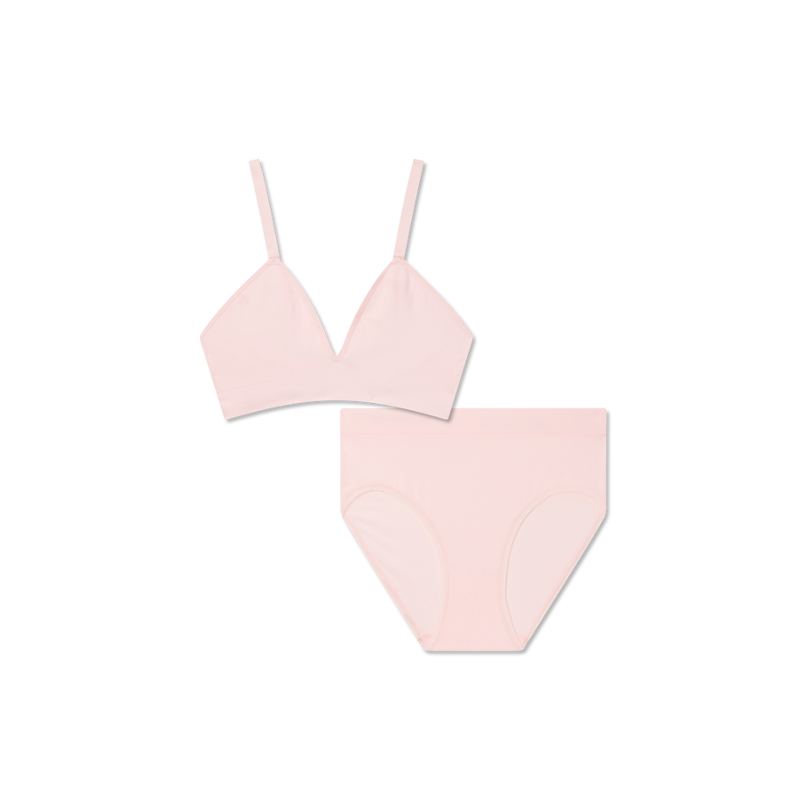 Women's Seamless Triangle Bralette + High Rise Brief Pack - Daily Smooth Shape