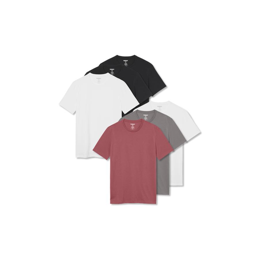 Men's Pima Cotton Slim Crew Neck T-Shirt 6-Pack - Daily Travel Layer