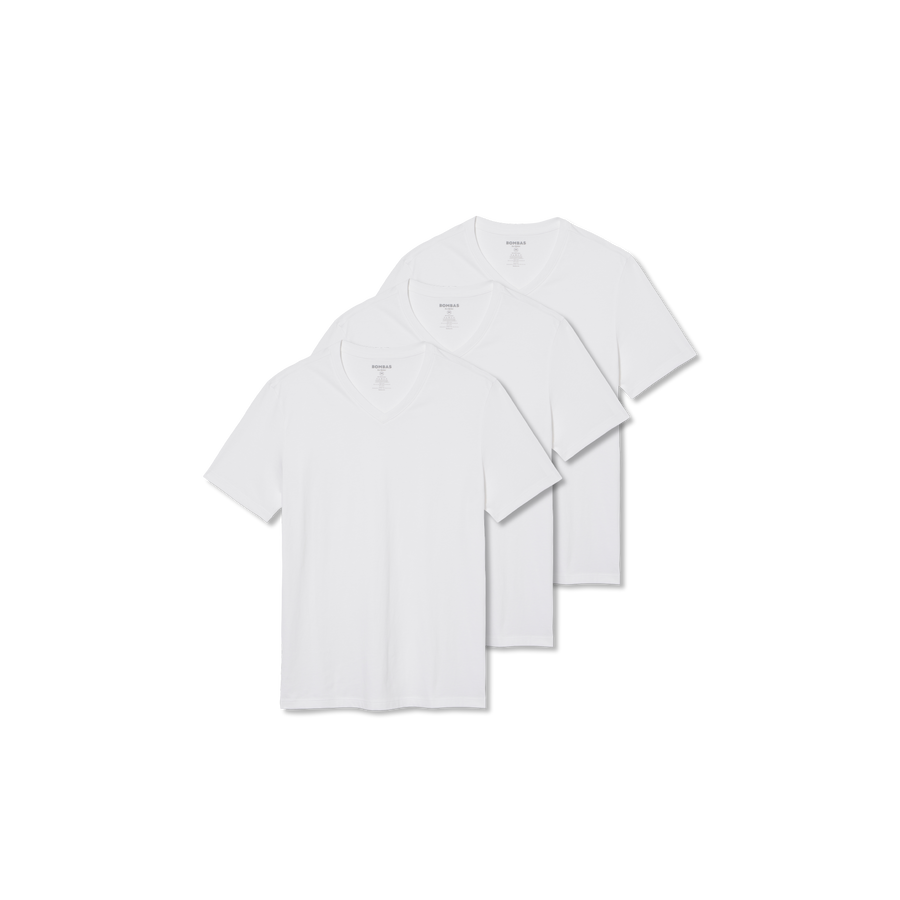 Men's Pima Cotton V-Neck T-Shirt 3-Pack - Modern Lounge Fit