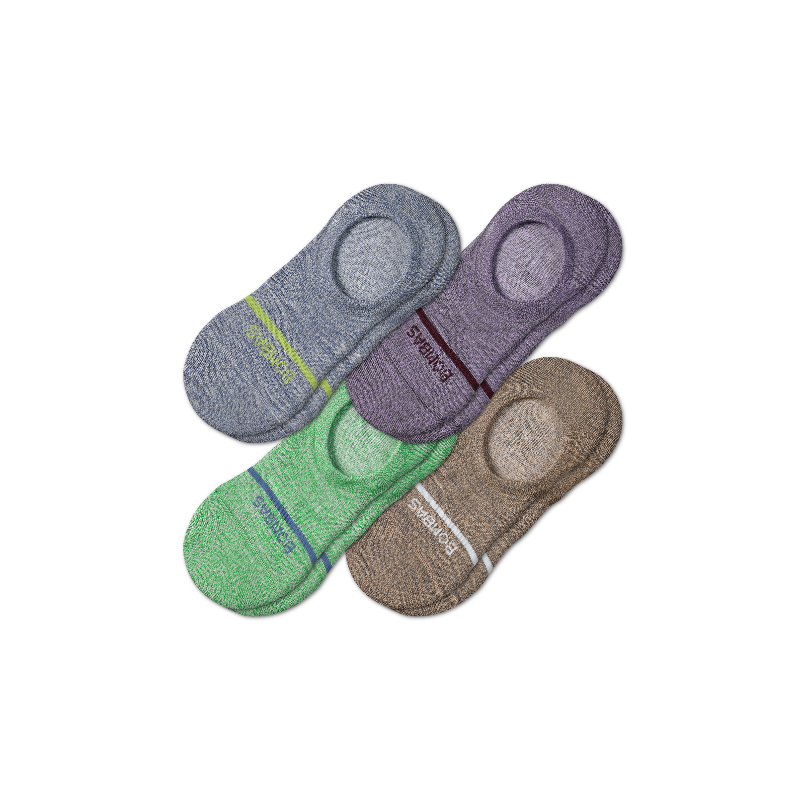 Men's Lightweight Merino Wool No Show Sock 4-Pack - cacti-blue-mix - 1
