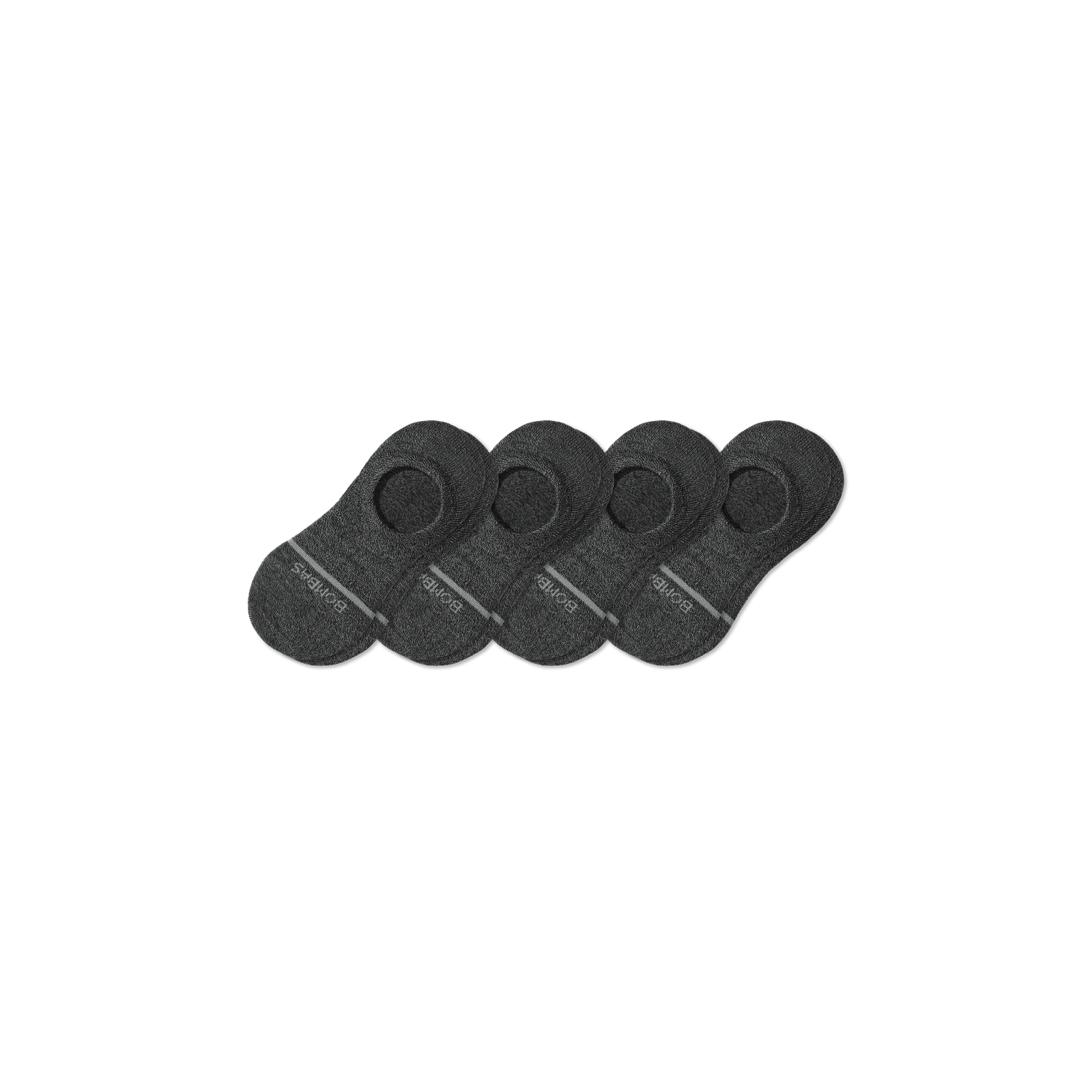 Lightweight Merino Wool Blend No Show Sock 4-Pack - charcoal L