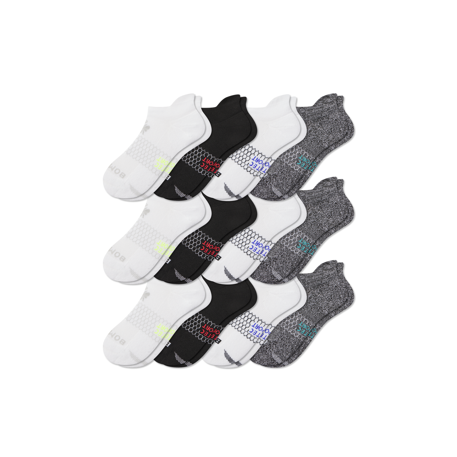 Youth All Sport Ankle Sock 12-Pack - Core Mix L