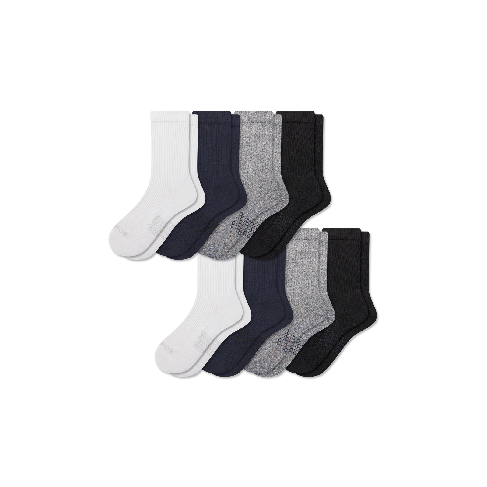 Men's Modern Rib Half Calf Sock 8-Pack - core mix L