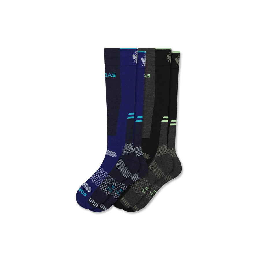 Women's Mid-Cushion Merino Wool Blend Ski & Snowboard Sock 2-Pack - Daily No Show Comfort