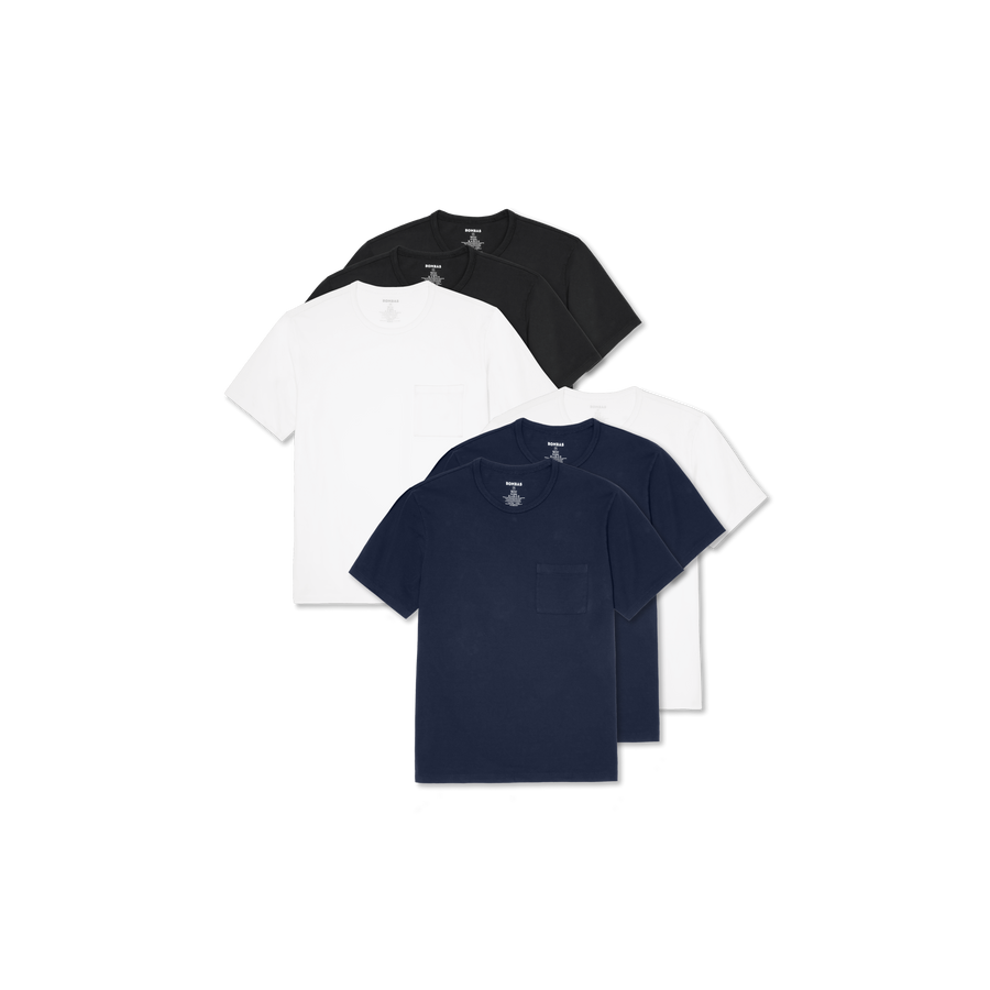 Men's Premium Weight Pocket Crew Neck T-Shirt 6-Pack - Everyday Rotation