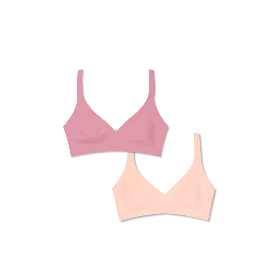 Women’s No Show Plunge Bralette 2-Pack - Modern Fit Comfort