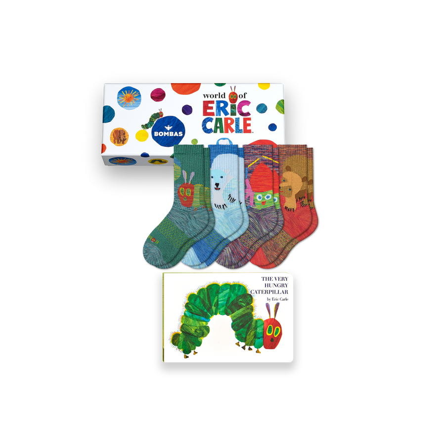 Youth Eric Carle Calf Sock 4-Pack Gift Box & Book - Home Setup