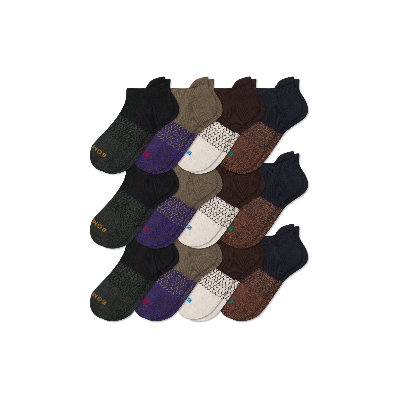 Men's Marl Ankle Sock 12-Pack - Espresso Navy Mix L