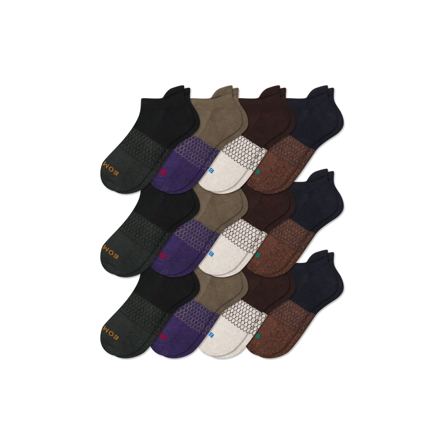 Men's Marl Ankle Sock 12-Pack - Breathable Crew Wear