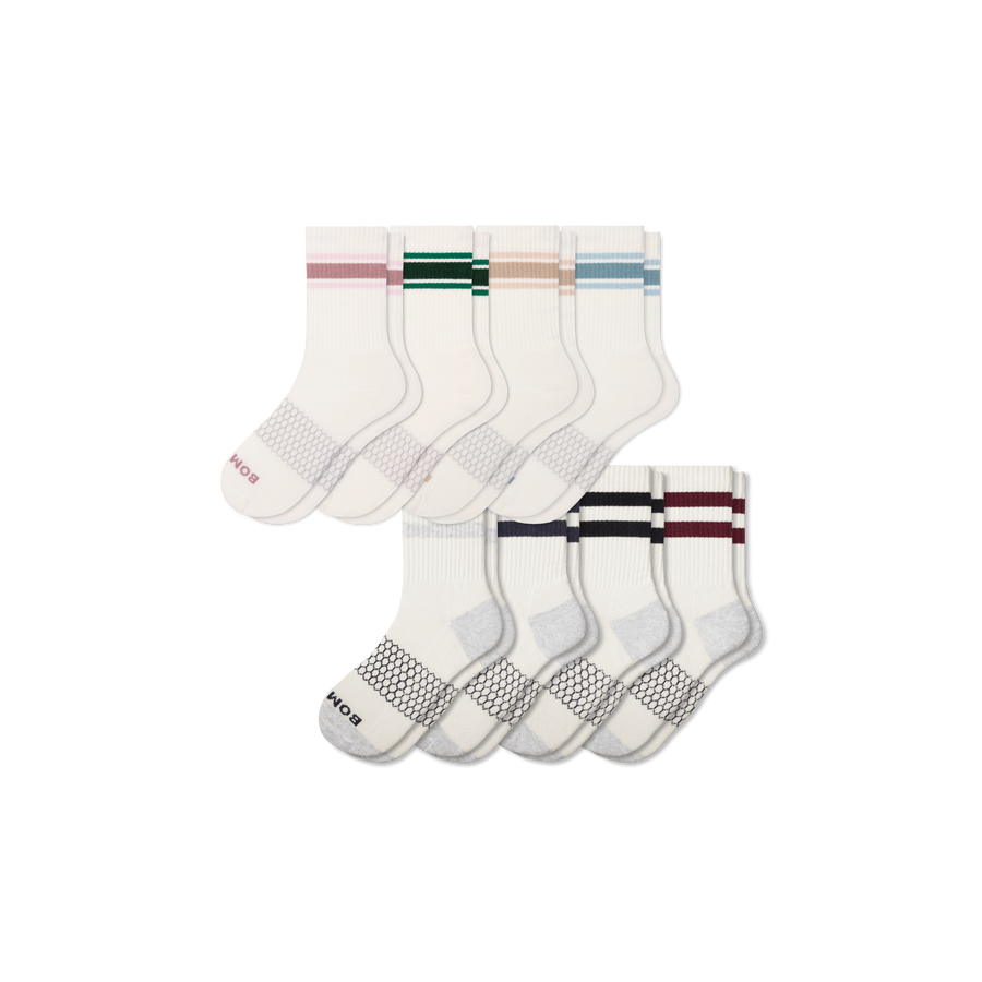 Women's Vintage Stripes Half Calf Sock 8-Pack - Studio Run Support