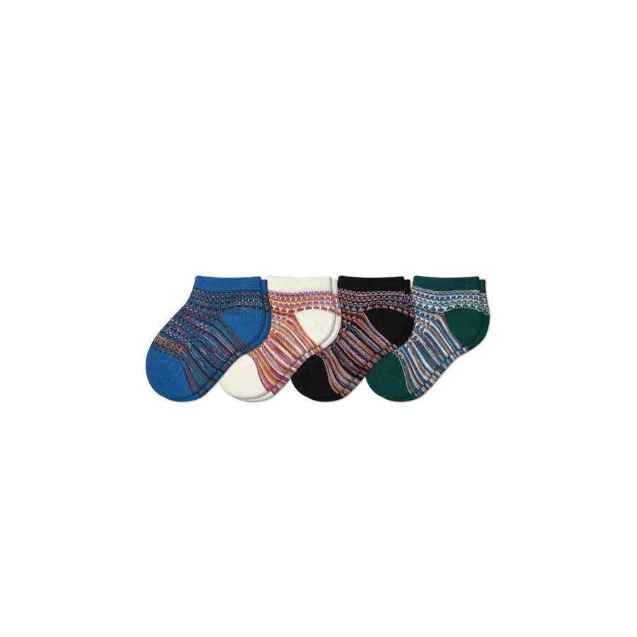 Toddler Lightweight Mosaic Ankle Sock 4-Pack - Active Recovery Cushion