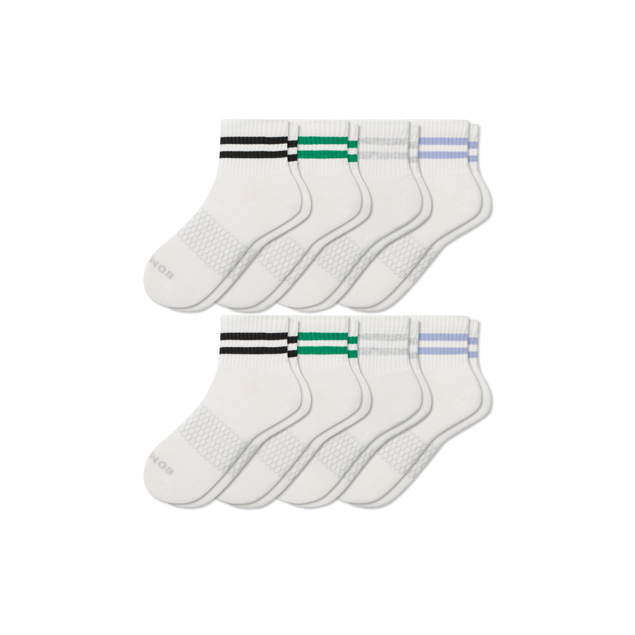 Men's Vintage Stripes Quarter Sock 8-Pack - Daily School Wear