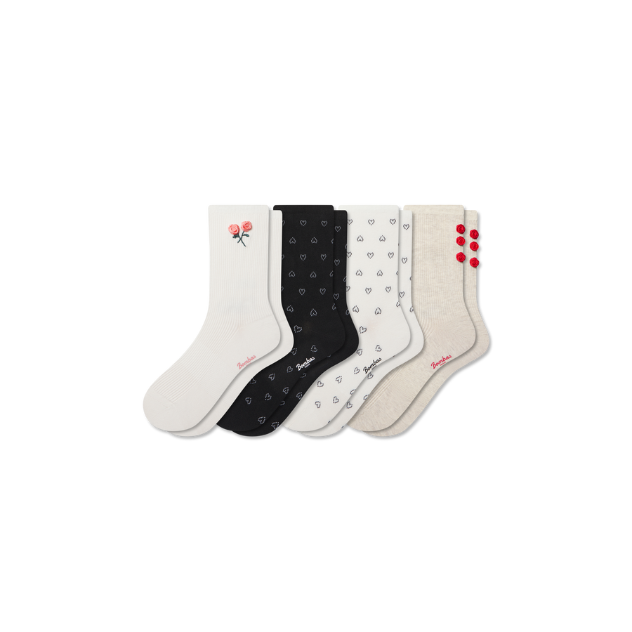 Women’s Valentine’s Day Lightweight Half Calf Sock 4-Pack - Steady Everyday Rotation