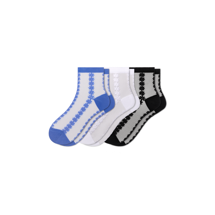 Women’s Sheer Quarter Sock 3-Pack - Trail Office Cushion