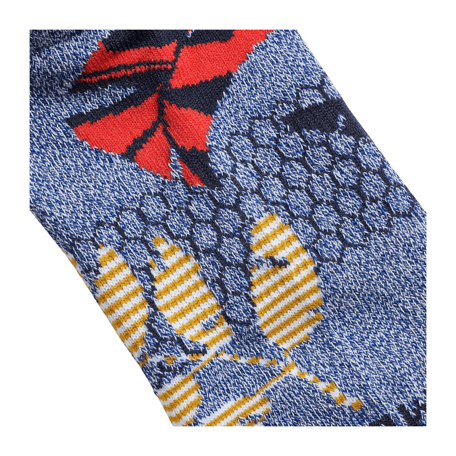 Men’s Stripe Leaves Ankle Sock - Neptune Blue Detail