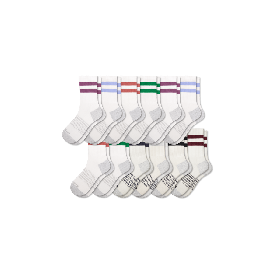 Men's Vintage Stripes Half Calf Sock 12-Pack - Cushion Everyday Wear