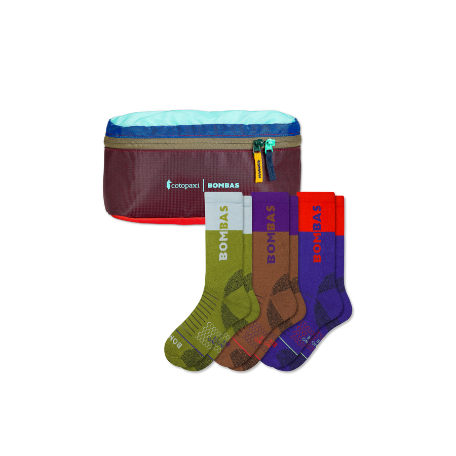 Women's Merino Wool Blend Hiking Sock 3-Pack & Cotopaxi Fanny Pack - Clean Gift Stash