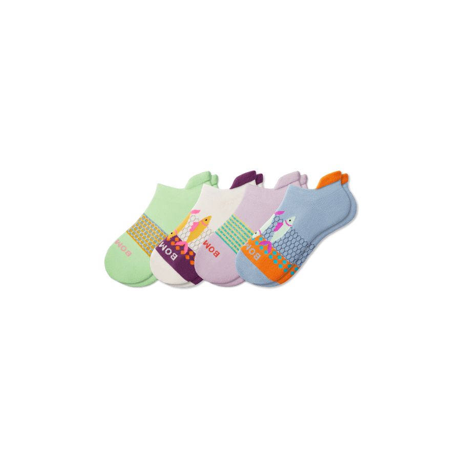 Youth Aquatic Ankle Sock 4-Pack - Cushion No Show Wear