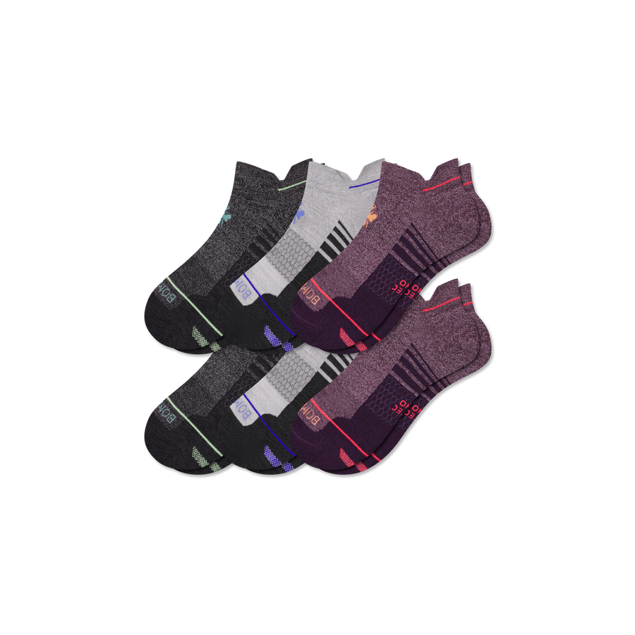 Men's Merino Wool Blend Run Ankle 6-Pack - Cozy School Cushion