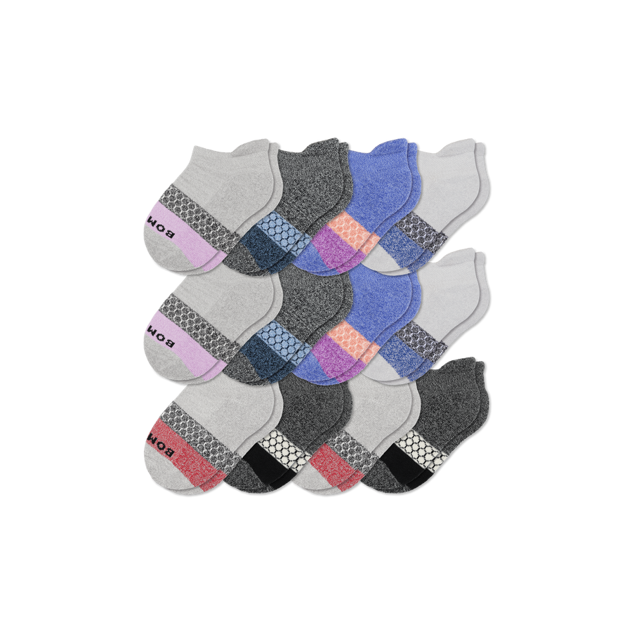 Junior Tri-Block Ankle Sock 12-Pack - Comfort Hike Move