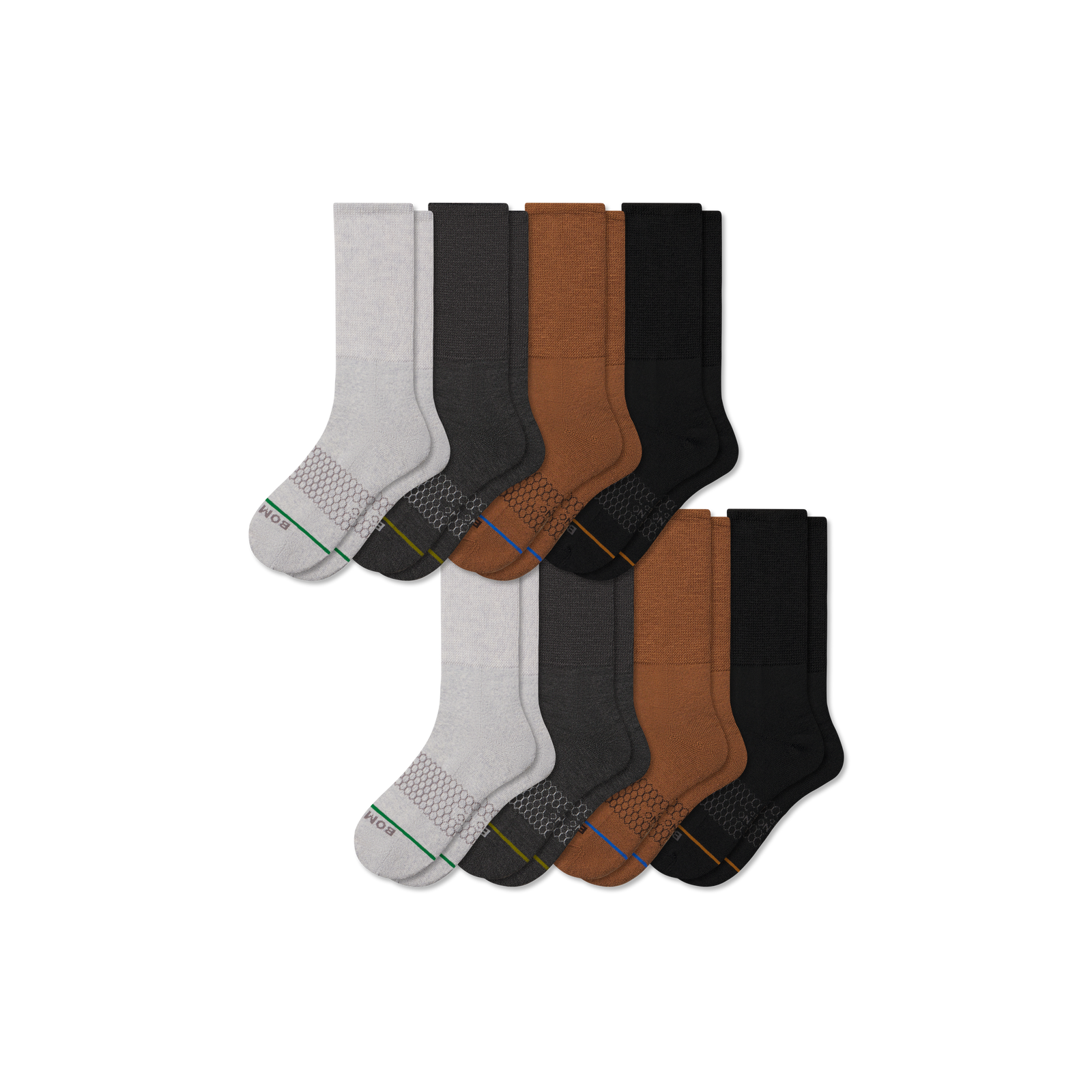 Women's Merino Blend Ultra-Stretch Calf Sock 8-Pack - Mixed L