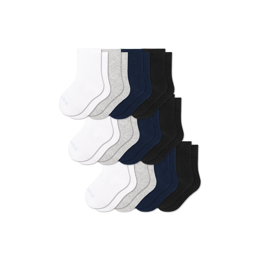 Junior Lightweight Calf Sock 12-Pack - Cozy Trail Pair