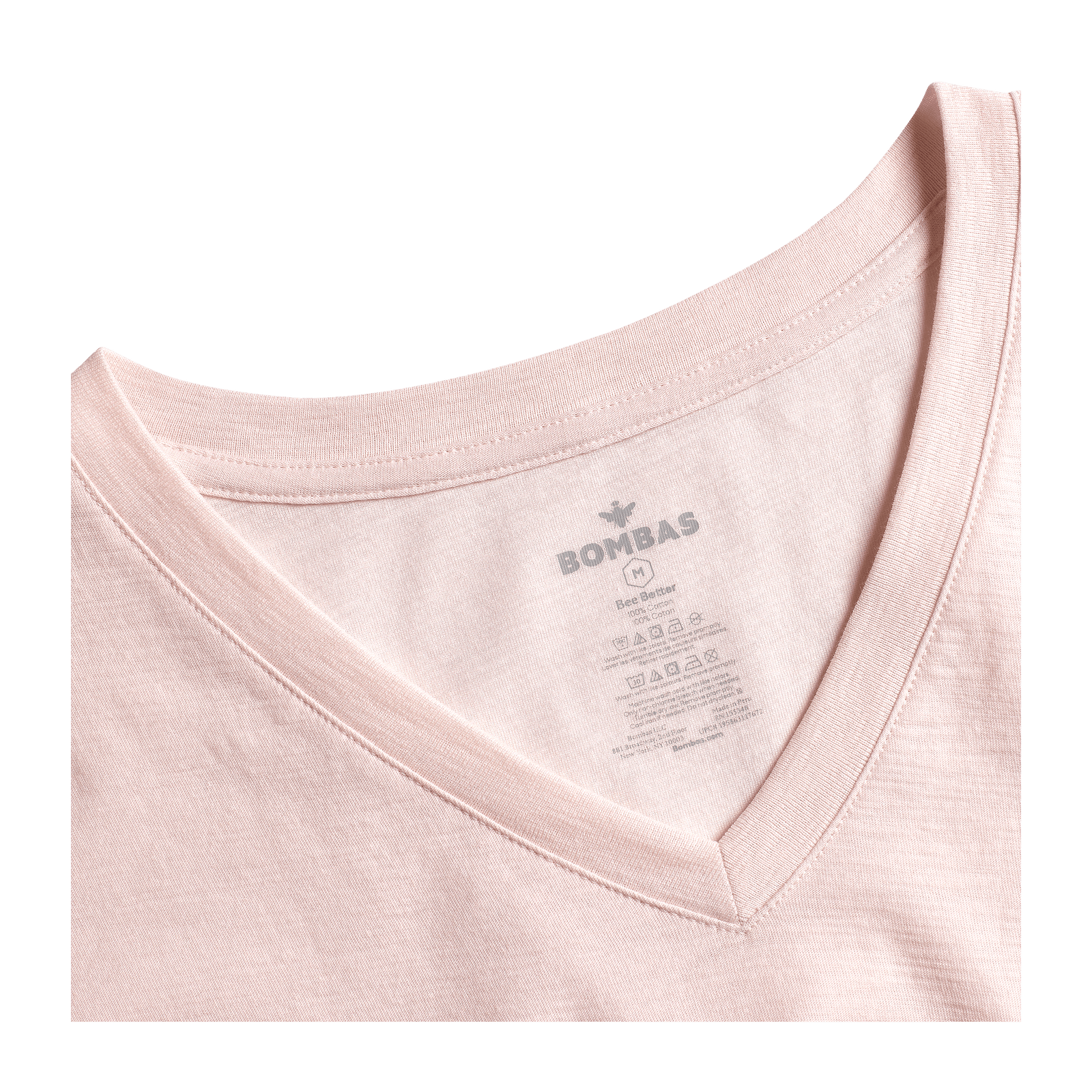 Air Slub V-Neck T-Shirt Pink Dawn Detail