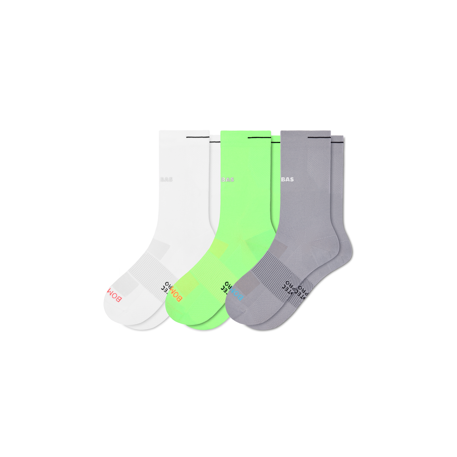 Women's RunPro Half Calf Sock 3-Pack - moonlight lime mix L