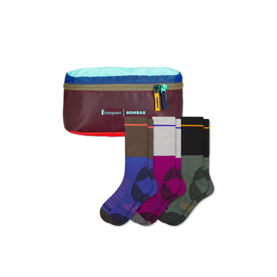 Men's Hiking Calf Sock 3-Pack & Cotopaxi Fanny Pack - Travel Storage