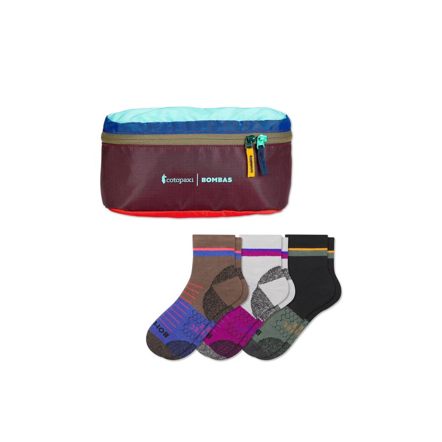 Men's Hiking Quarter Sock 3-Pack & Cotopaxi Fanny Pack - Fresh Utility Setup