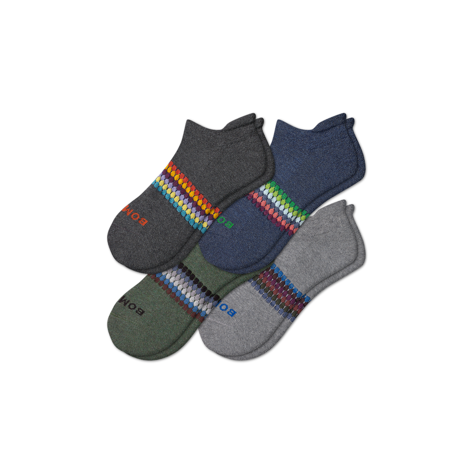 Men's Sunset Stripe Ankle Sock 4-Pack - navy-grey-mix - 1