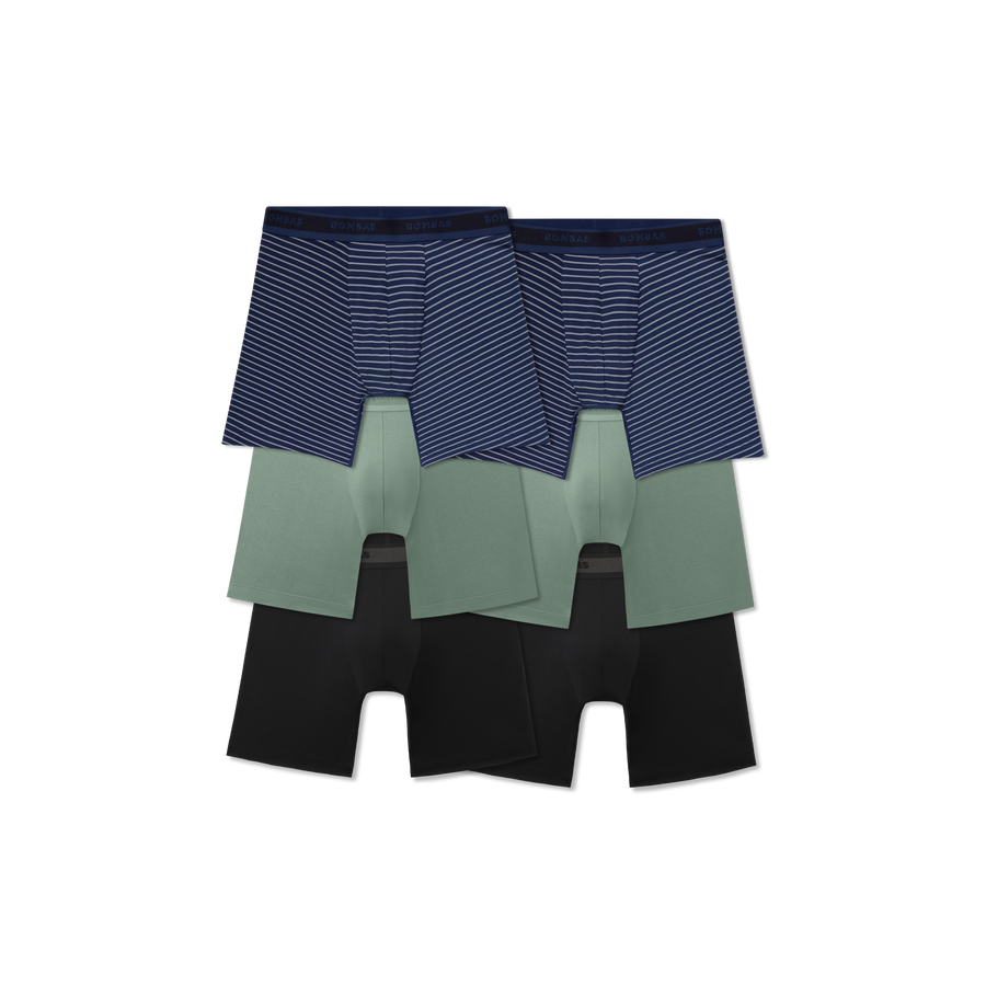 Men's Soft Flex Boxer Brief 6" 6-Pack - Classic Core Wear