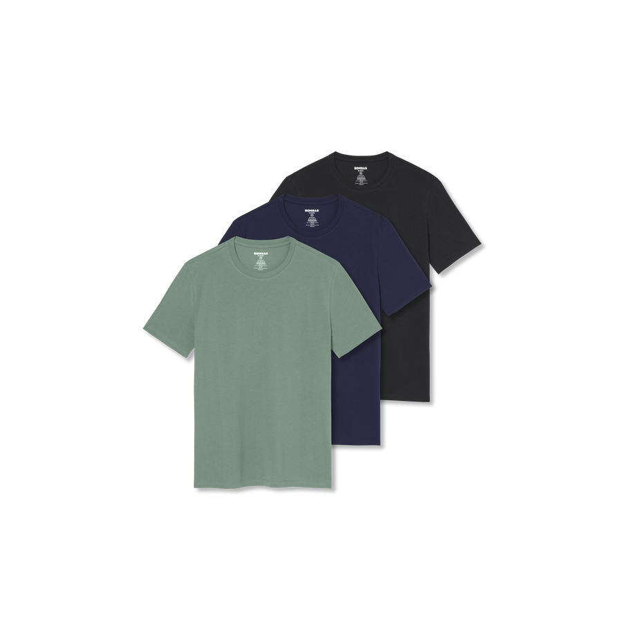 Men's Pima Cotton Crew Neck T-Shirt 3-Pack - Relaxed Layer